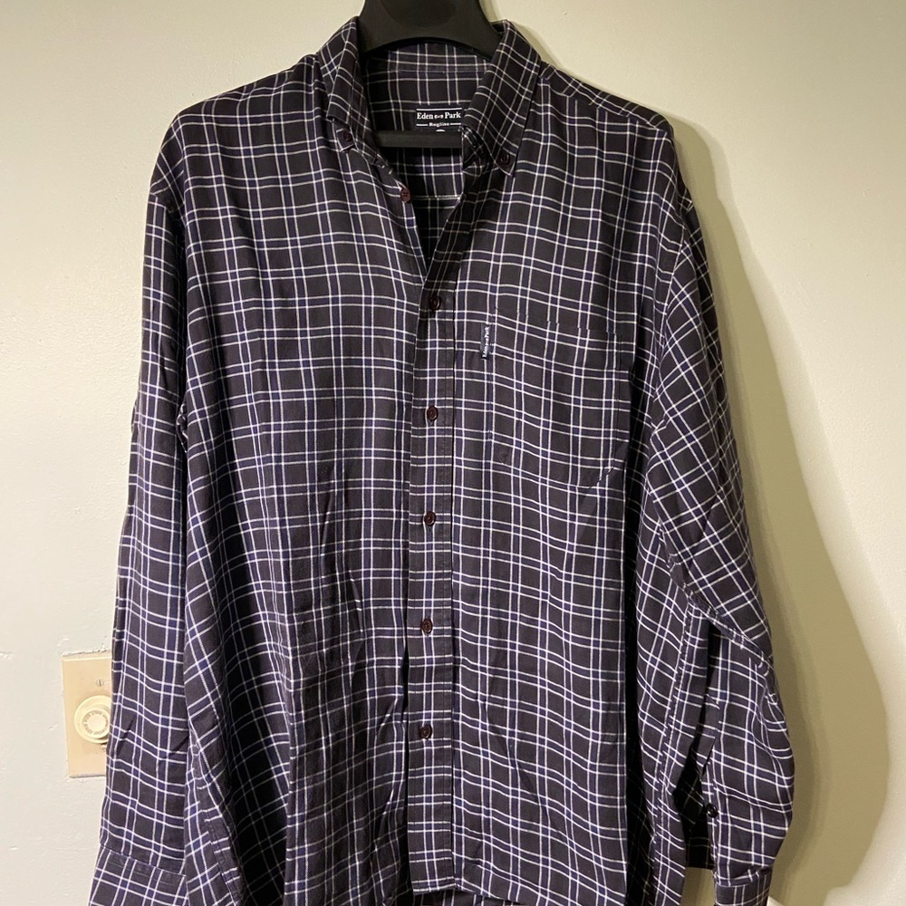 Eden Park Paris 'Rugline' black white button down shirt XL